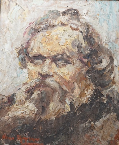 Nino Amisani, impasto oil on board, Portrait of a bearded gentleman, signed, 38 x 31cm. Condition - good